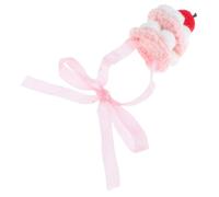 KOMBIUDA Mini Crochet Cake Hat for Dolls Strawberry Knitted Beanie for Plush Toys Versatile Accessory and Tea Parties
