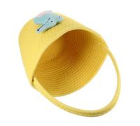 KOMBIUDA Mini Panier Tressé Décoratif et Pratique en Corde de Coton Jaune, Panier de Bonbons Poignée pour Anniversaire et Mariage