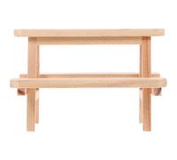 KOMBIUDA Miniature Table de Pique en Bois Naturel Chaise Intégrée Accessoires de Meubles Miniatures pour Maison de Poupée Modèle Compact et Léger pour Décoration Intérieure