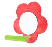 KOMBIUDA Miroir pour Oiseaux avec Perchoir Design Fleur de Décompression pour Perruches et Calopsittes Accessoire Cage pour Petits Oiseaux