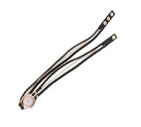 KOMBIUDA Montre Bracelet Femme en Cuir PU Noir Accessoire Tendance pour Cadeau Femme et Festival Montre à Enroulement Poignet Finition Délicate et Élégante