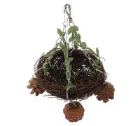 KOMBIUDA Nid Rotin Naturel pour Perroquet Suspendu Nid pour Oiseaux Moyen et Grand Balançoire pour Cage Oiseaux et Conures