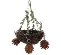 KOMBIUDA Nid Suspendu Rotin Naturel pour Perroquet et Perruche Balançoire Sécurisée pour Cage à Mâcher pour Oiseaux Résistant et Décoratif Adapté aux Petits et Grands Oiseaux