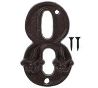 KOMBIUDA Numéro de Porte en Fonte Rétro N°8 Métal Robuste Finition Vintage Patinée pour Maison Boîte aux Lettres et Portail Kit Vis Adaptées Adresse et Décoration Murale