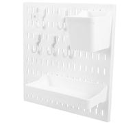 KOMBIUDA Organisateur Mural Panneau Perforé sans Perçage Grand Support de Rangement Blanc Kit Multifonction pour Porte Arrière Bureau Cuisine Rangement Mural Solide et Facile à