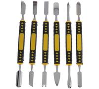 KOMBIUDA Outil de Démontage Multifonction 6-en-1 en Métal Moulé par Injection Double Extrémité Plate Renforcée Levier Compact pour Ouverture de Coque Téléphone et Ordinateur Portable