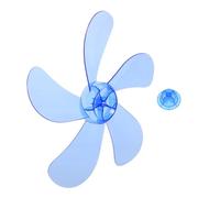 KOMBIUDA Pales de Ventilateur 5 Lames de Remplacement en Plastique Bleu avec Couvercle Écrou Installation Facile pour Ventilateurs Pied Compatible Intérieur et Extérieur