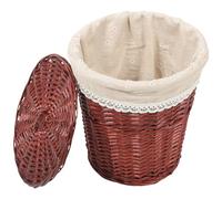 KOMBIUDA Panier à linge en rotin avec couvercle pour vêtements panier de rangement pour à coucher salle de bain