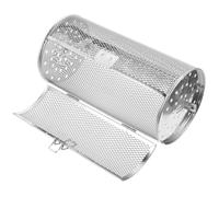 KOMBIUDA Panier de Cuisson en Acier Inoxydable Argenté Design Rotatif pour Rôtir Champignons et Oignons Lors de Réunions Familiales et Cuisson au Four