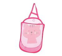 KOMBIUDA Panière à Linge Pliable Et Suspendue Corbeille Murale De Rangement Élastique Pour Vêtements Et Accessoires Design Pratique Filet Pour Maison Chat Rose