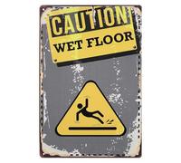 KOMBIUDA Panneau D’avertissement « Attention Sol Mouillé » en Plastique Solide, Format Moyen, Haute Visibilité pour Lieux Publics, Restaurants et Hôtels Signalétique Sécurité