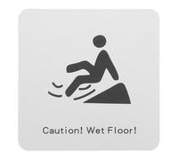 KOMBIUDA Panneau D'avertissement Sol Glissant Adhésif, Plaque de Sécurité pour Sols Mouillés, Format Compact, Matériau Résistant à L'abrasion, Usage Intérieur pour Salles de Bain,