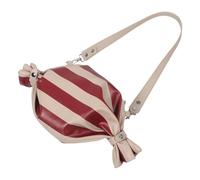 KOMBIUDA Paquet Bandoulière Fantaisie de Bonbon Rayé Rouge et Beige, Similicuir Léger, Taille Moyenne, Paquet Ludique pour Festival de Musique et Sorties Urbaines, Pochette Portefeuille