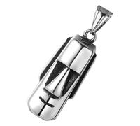 KOMBIUDA Pendentif Tête Moaï en Acier Inoxydable pour Hommes, Breloque Collier Diy, Bijou Île de Pâques, Accessoire Créatif, Métal Solide, Présent Original pour Loisirs Créatifs