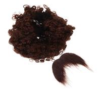 KOMBIUDA Perruque Afro et Barbe Pirate Marron Set Déguisement Costume Party Accessoire pour Halloween et Fêtes Cosplay