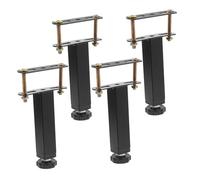 KOMBIUDA Pied de Lit Réglable avec Connecteurs Noirs Support Central Robuste pour Cadre de Lit Rehausseur Meuble Compatible Sommiers à Lattes