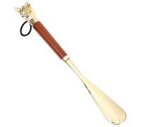 KOMBIUDA -pied Long Manche Tête Chien Métal Doré Corne de Chaussure de Voyage Facile à Utiliser sans Baisser Accessoire Pratique pour Enfiler Chaussures Rapidement et Proprement