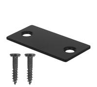 KOMBIUDA Plaque de Recouvrement de Prise de Porte Noire B5 Kit de Réparation avec 1 Plaque de Remplissage D’Angle Droit 2 Vis Longues Cache-Gâche Robuste pour Portes Intérieures et