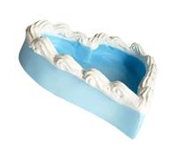 KOMBIUDA Plateau à Bijoux Résine Forme Cœur Bleu pour Bureau Porte-bague Décoratif Multifonction Rangement Clés et Petits Objets Facile à Nettoyer Cadeau Saint-valentin Féminin