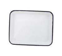 KOMBIUDA Plateau de Laboratoire Émail Blanc Plateau Carré Étanche Capacité pour Stockage Outils Expérimentaux Surface Facile à Nettoyer Usage Professionnel et Domestique