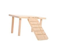 KOMBIUDA Plateforme Bois avec Rampe Escalade pour Hamster Pratique Multifonction Plateforme Activité Sécurisée pour Petits Animaux Échelle Facile à Grimper Matériel pour Cage à Hamsters