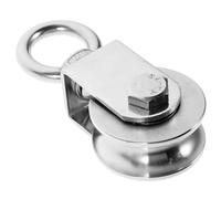 KOMBIUDA Poulie en Acier Inoxydable 201 Pivotante en U Système de Poulie à Corde Robuste à Câble Métallique Roue de Traction Solide pour Usage Intérieur et Extérieur