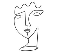 KOMBIUDA Présentoir à Bijoux Abstrait Visage Femme Grand Format, Organiseur De Boucles D'oreilles En Métal Noir, Support Stable Pour Rangement Bureau Et Maison, Décor Artistique Moderne