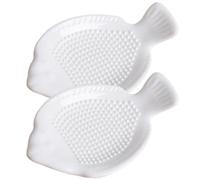 KOMBIUDA Râpe à Ail Blanche 2 Pièces de Poisson en Céramique Cuisine
