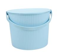 KOMBIUDA Seau De Rangement Multifonctionnel Plastique Petit Tabouret De Stockage Bac à Linge Et Accessoires Pour Maison Couleur Bleu