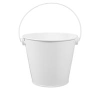 KOMBIUDA Seau en Métal Blanc pour Collecte de Graisse et Huile avec Poignée Design Multifonctionnel, pour Barbecues en Plein Air et Salle de Classe