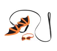 KOMBIUDA Set de Costume Chauve-Souris pour Petits Chiens et Cape Légères avec Nœud et Laisse Tenue Halloween pour à Thème