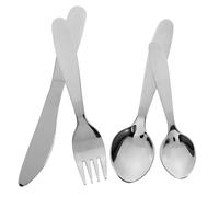 KOMBIUDA Set de Couverts Garçon Fille Acier Inoxydable Couverts Droits Ergonomiques Anti-dérapants avec Couteau Fourchette Cuillère et Cuillère à Soupe Vaisselle Complète pour Repas Maison