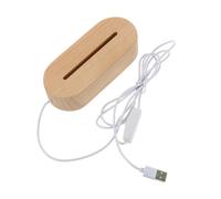 KOMBIUDA Socle Lumineux Bois pour Boule de Cristal Base LED Pratique Support Décoratif pour Veilleuse Lumière Chaude pour Chambre et Bureau Finition Soignée