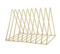 KOMBIUDA Support Multifonction Fer Doré Organiseur Bureau Stable pour Dossiers Magazines et Documents Étagère Posable Polyvalente pour Salon et Bureau