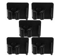KOMBIUDA Support Mural pour Balai sans Perçage Lot de 5 Crochets Polyvalents Noirs à Fixation Adhésive Pince en Plastique Robuste pour Rangement Salle de Bain Cuisine Porte-Serpillière
