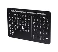 KOMBIUDA Tableau Braille avec Points Relief Outil Éducatif pour Apprentissage des Lettres et Ponctuation Aide Pédagogique pour Garçon Fille Aveugles Noir