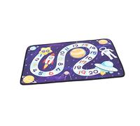 KOMBIUDA Tapis de Jeu Cognitif pour Garçon Fille Tapis Cartoon Doux pour Garçon Fille avec Motif Fusée Bleu Antidérapant pour Activités Intérieures et Extérieures