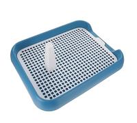 KOMBIUDA Toilettes pour Chiens à Grille Antidérapante Pot Intérieur pour Chiots et Chiens Moyens, Plastique Renforcé, Coloris Bleu Étoilé, Bac à Litière Rehaussé pour Dressage la Propreté