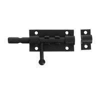 KOMBIUDA Verrou à Coulisse en Acier Inoxydable Noir 10 CM pour Porte de Salle de Bain Verrou de Porte Coulissante Sécurisé de Grange Quincaillerie Antivol pour Usage Domestique