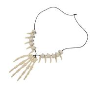 KOMBIUDA Vintage Skull Pendant Necklace With Skeleton Hand Choker Unisex Gothic Bone Jewelry For Halloween Cosplay And Punk Style