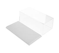 KOMBIUDA Vitrine en Acrylique Anti-poussière 1:64 pour Voitures Miniatures, Base Blanche Grosse Taille, Étui De Protection Transparent pour Collectionneurs, Rangement Exposition Modèle Réduit