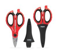 KOMBO - Ciseaux Électricien 3 en 1-150 mm, Coupe, Dénudage et Sertissage avec Étui de Protection