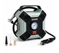 KOMBO - Compresseur Auto 12V Portable - Gonfleur de Pneus avec Manomètre Analogique, Max 160 PSI, Prise Allume-Cigare et 3 Adaptateurs, Mini Compresseur