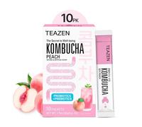 Kombucha Pêche Pack de 10 sachets Boisson instantanée probiotique & prébiotique au thé sans sucre végétalien Teazen TZ-KOPEH