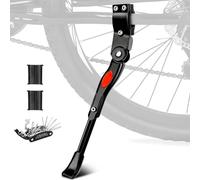 KOMCLUB Béquille de vélo de 24 à 29 pouces, réglable en hauteur, béquille latérale antidérapante, stable, pour VTT, vélo de trekking, vélo de ville, vélos de banlieue (type 2)
