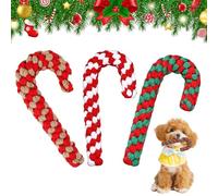 KOMEIYL 3pcs Noël Canne Chien Jouet, Chien Corde à Mâcher Jouets, Giocattoli per Cani di Natale, Satisfait Tendance Naturelle Votre Chien Mâcher Réduit Comportement Destruction Maison