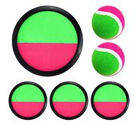 KOMEIYL Jeu Catch Ball et Toss, Balle Raquette Scratch Jeux, Jeu de Lancer Balle étanche Enfants 3-12 Ans Set de Plage 4 Pagaies & 2 Balles pour Jardin Extérieur Cour Piscine Plage