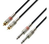 KOMELEC FRANCE Câble 2 Jack 6.35 Mâles 2 Rca Mâles Métal 3m