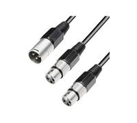 KOMELEC Câble 2 xlr femelles 1 xlr mâle 0.50m