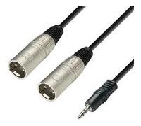 KOMELEC Câble 2 xlr mâle jack 3.5 mâle 3m stéréo